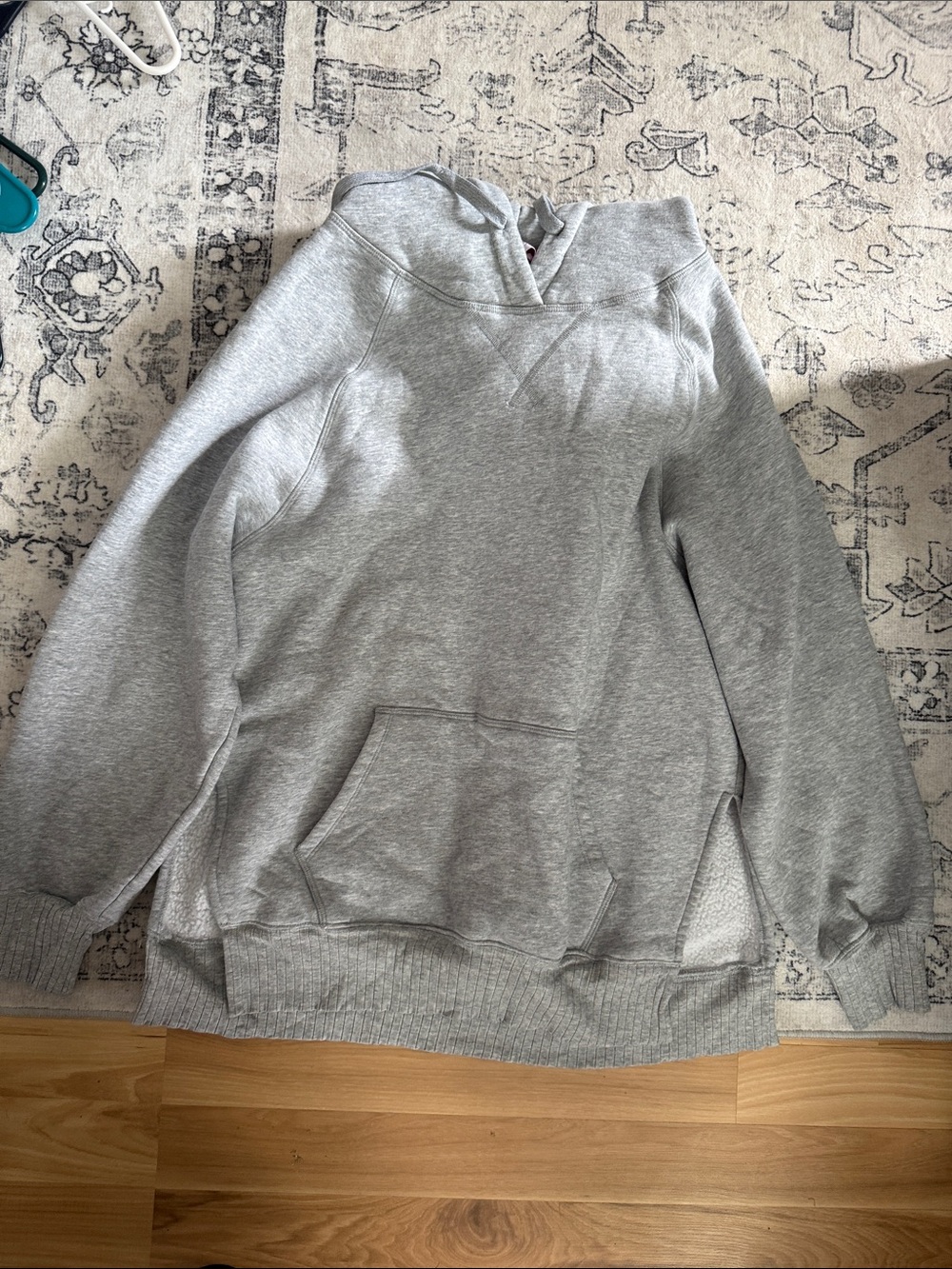 Pink Lily Grey Pullover Hoodie